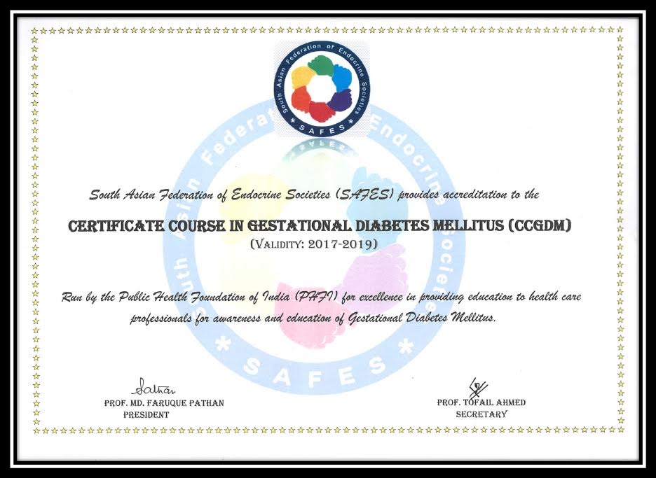 Certificate Course in Gestational Diabetes Mellitus (CCGDM)